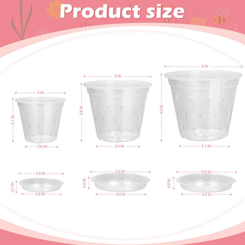 FUIJOL 4in transparent-walls orchid pot enables quick root health checks.