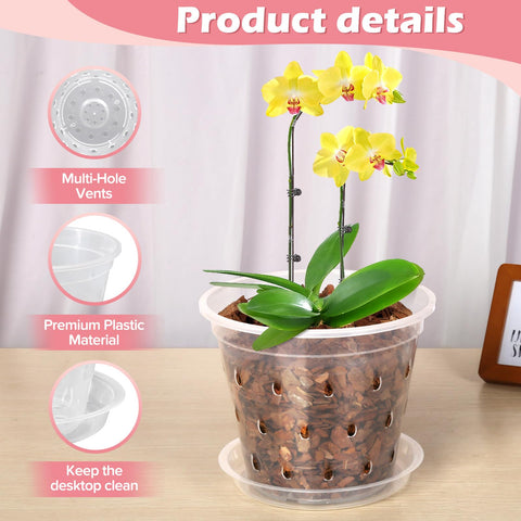 FUIJOL orchid pot with raised center drainage to prevent soil clogging