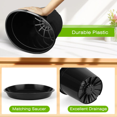 FUIJOL plastic nursery pot with drainage holes supports healthy root growth.