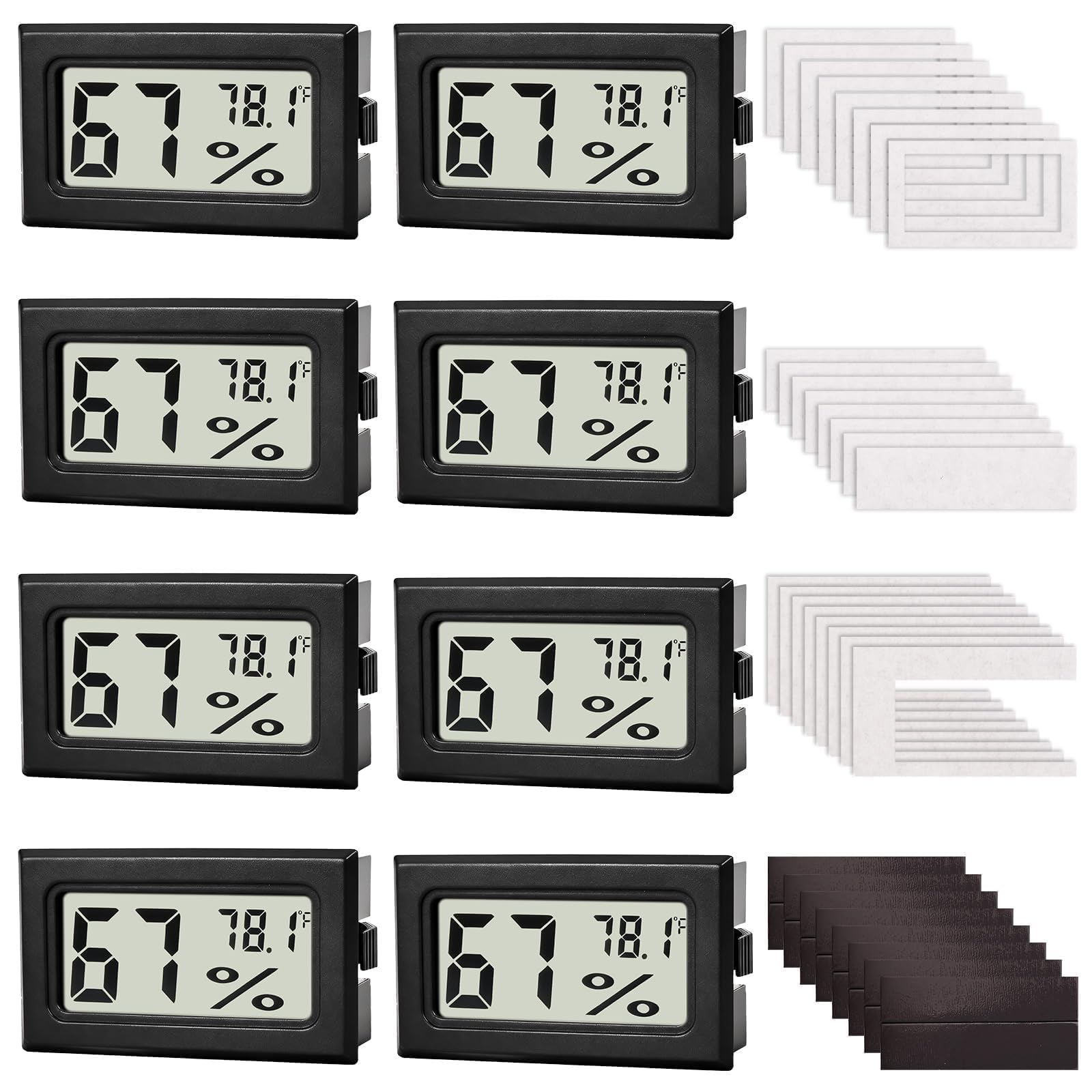 Fuitnerd hygrometer with front-frame adhesive for Mason jars, clear humidity view