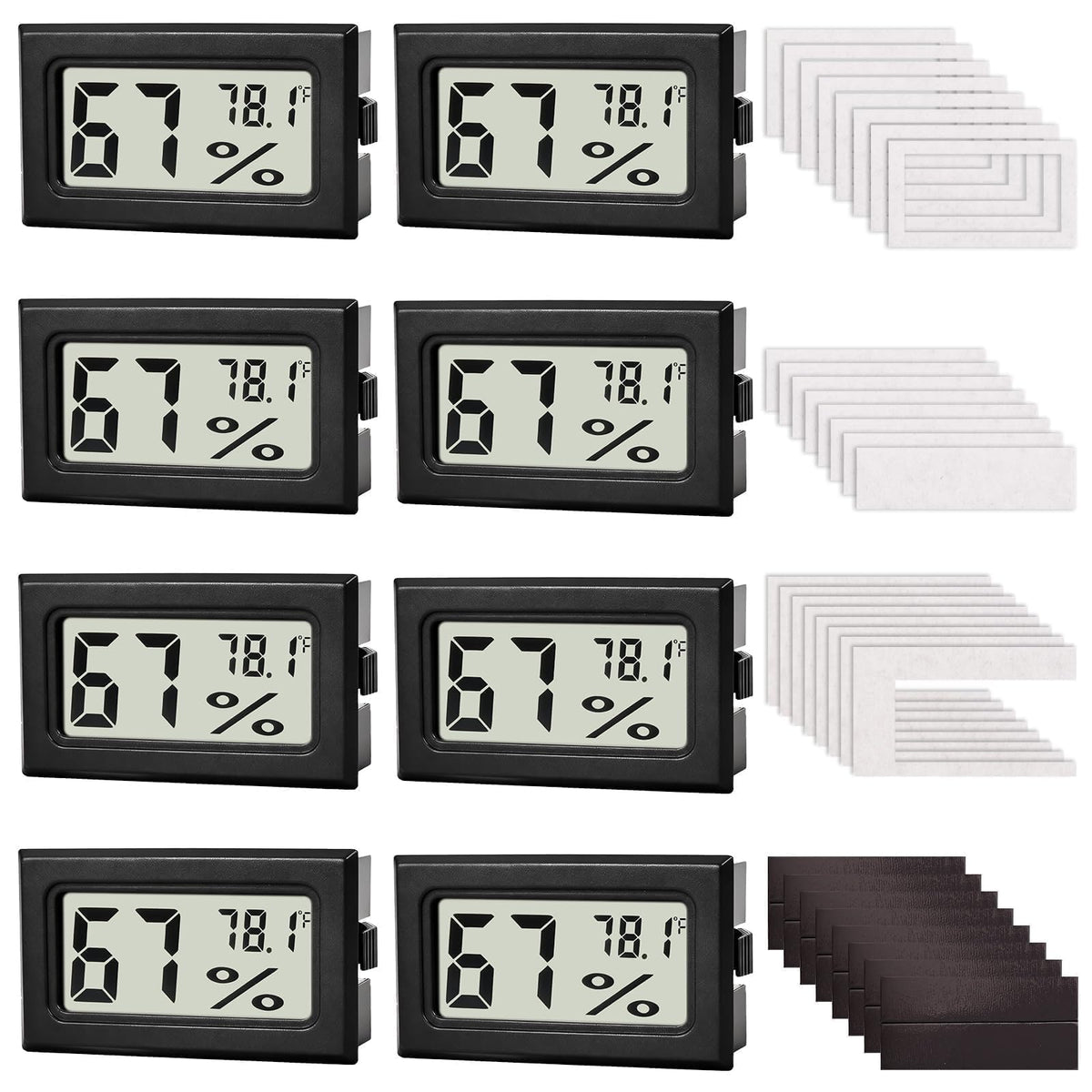 Fuitnerd hygrometer with front-frame adhesive for Mason jars, clear humidity view