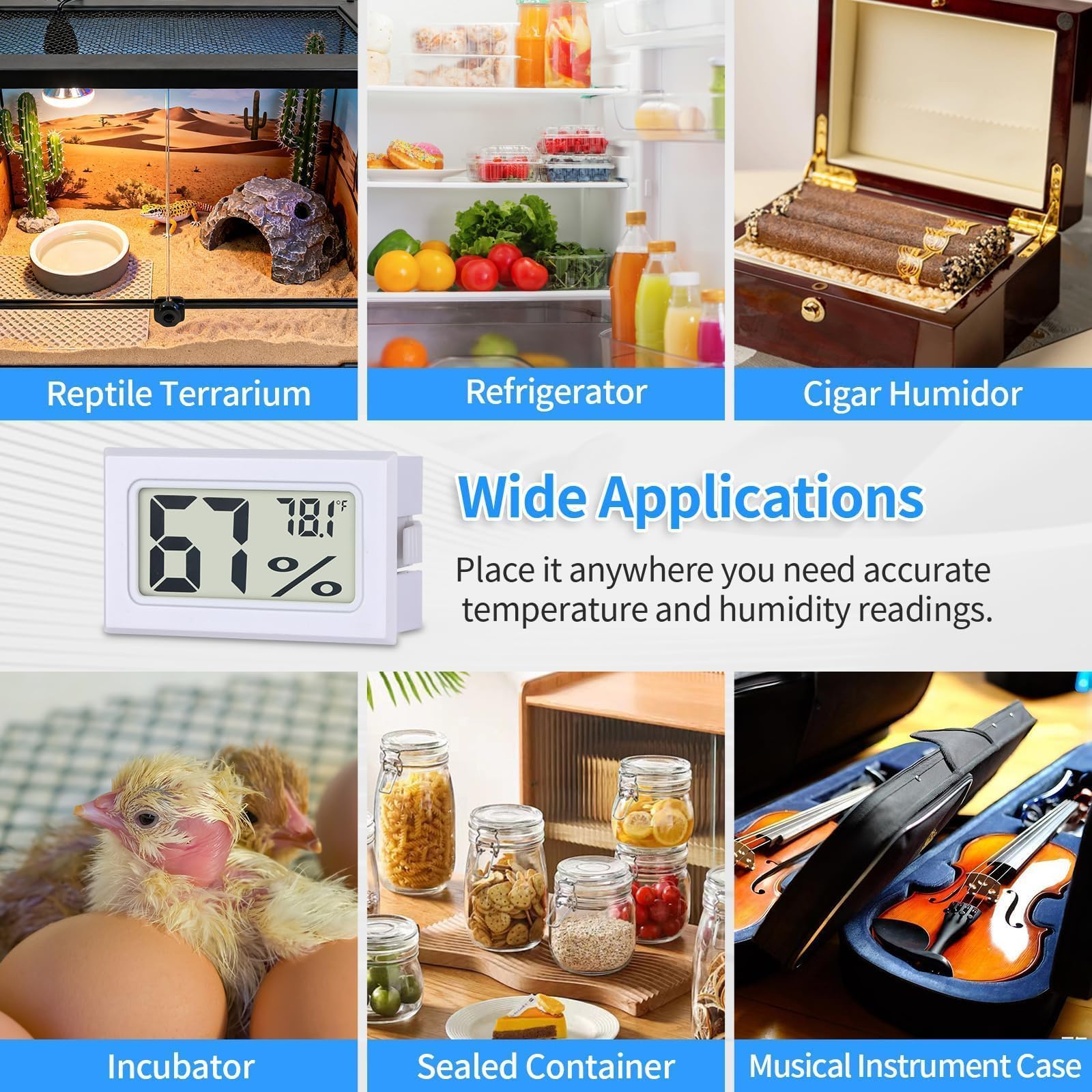 Fuitnerd mini hygrometer with back adhesive for walls tracks ambient humidity discreetly.