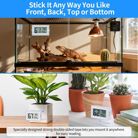 Fuitnerd mini hygrometer with magnetic sheet for fridges or racks offers easy repositioning.