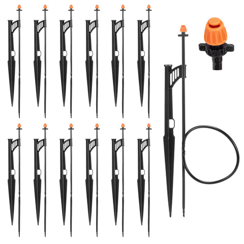 FulaiErgd 180-degree spray emitter on stake for garden coverage.