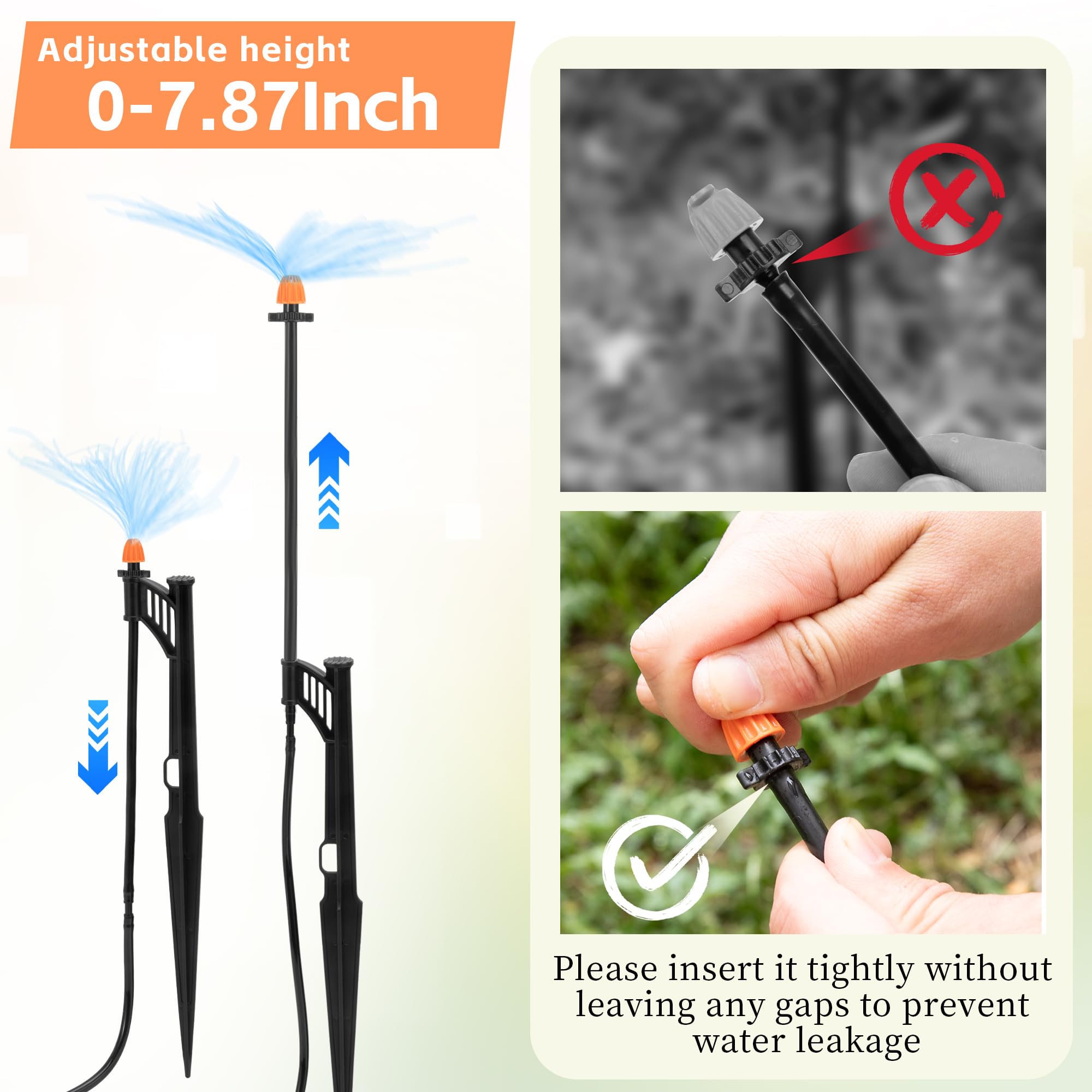 FulaiErgd adjustable riser extends nozzle height for varied plants.
