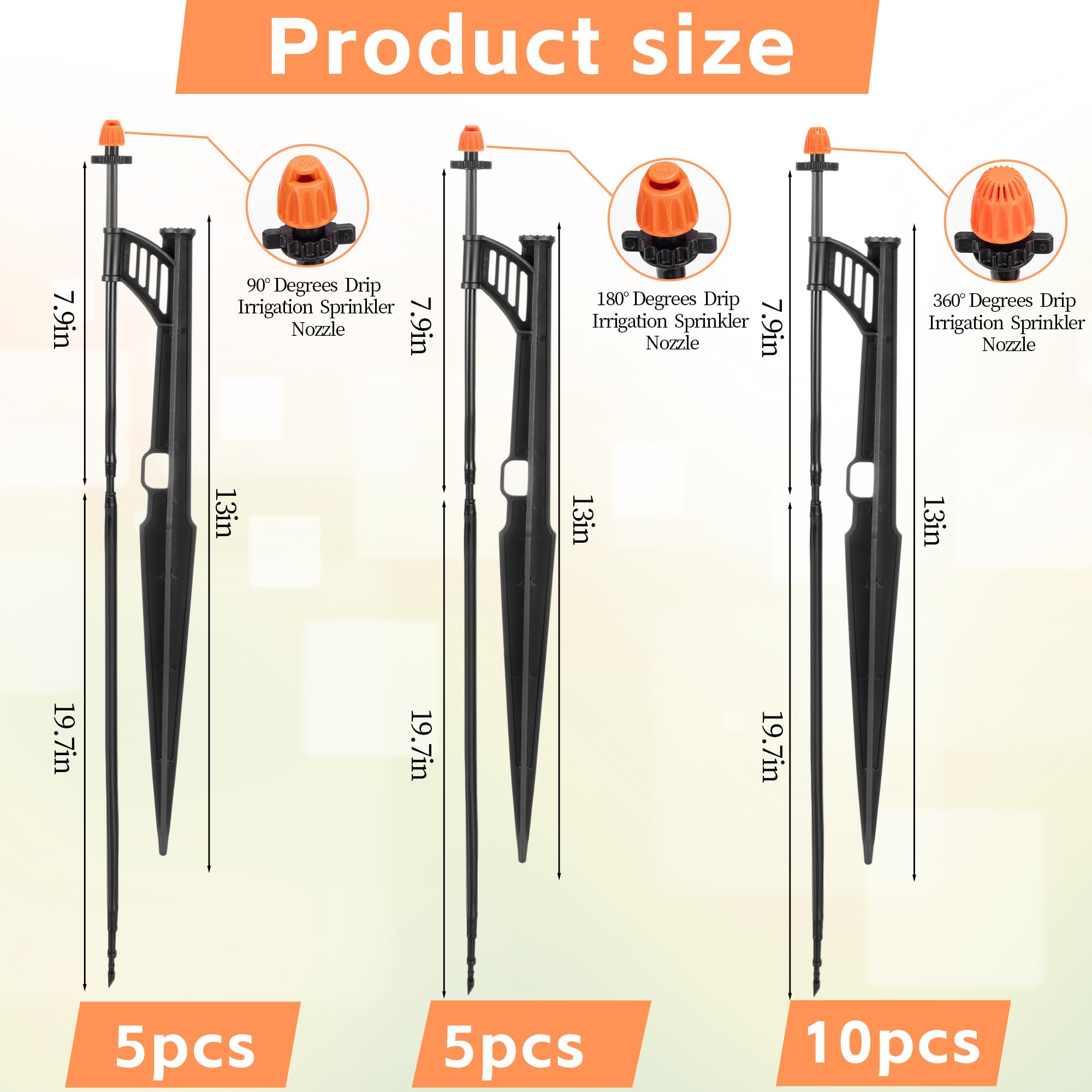 FULAIERGD 180-degree nozzle delivering even coverage along garden beds.