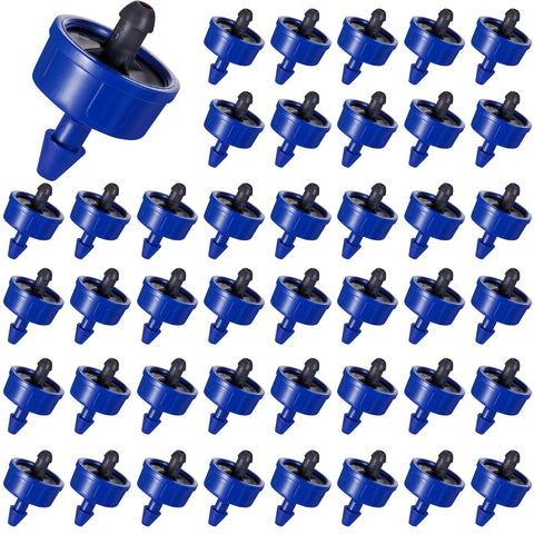 FULAIERGD 1 GPH drip emitter close-up showing precise flow and seal.