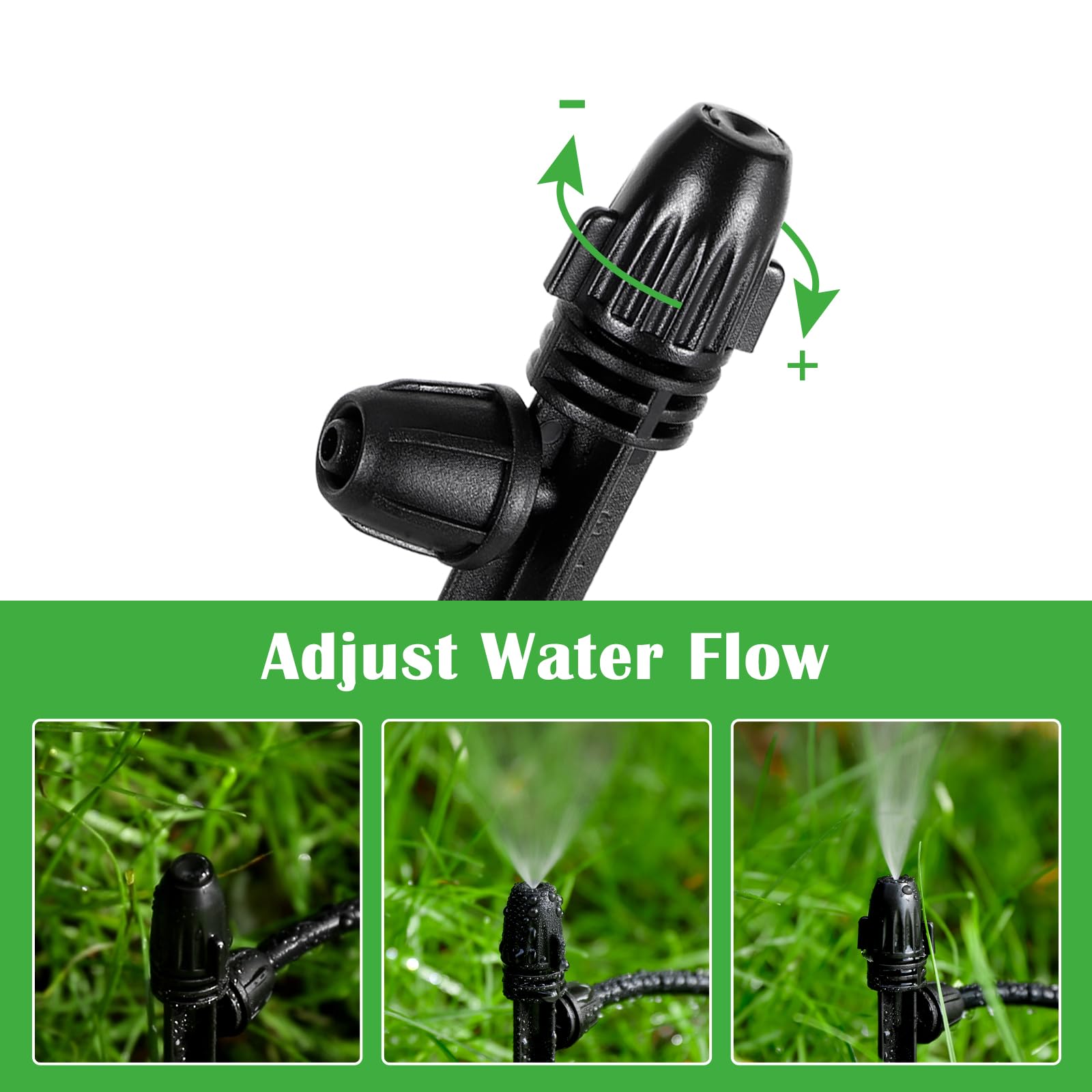 FULAIERGD 360 degree adjustable misting nozzle for one-quarter-inch tubing.