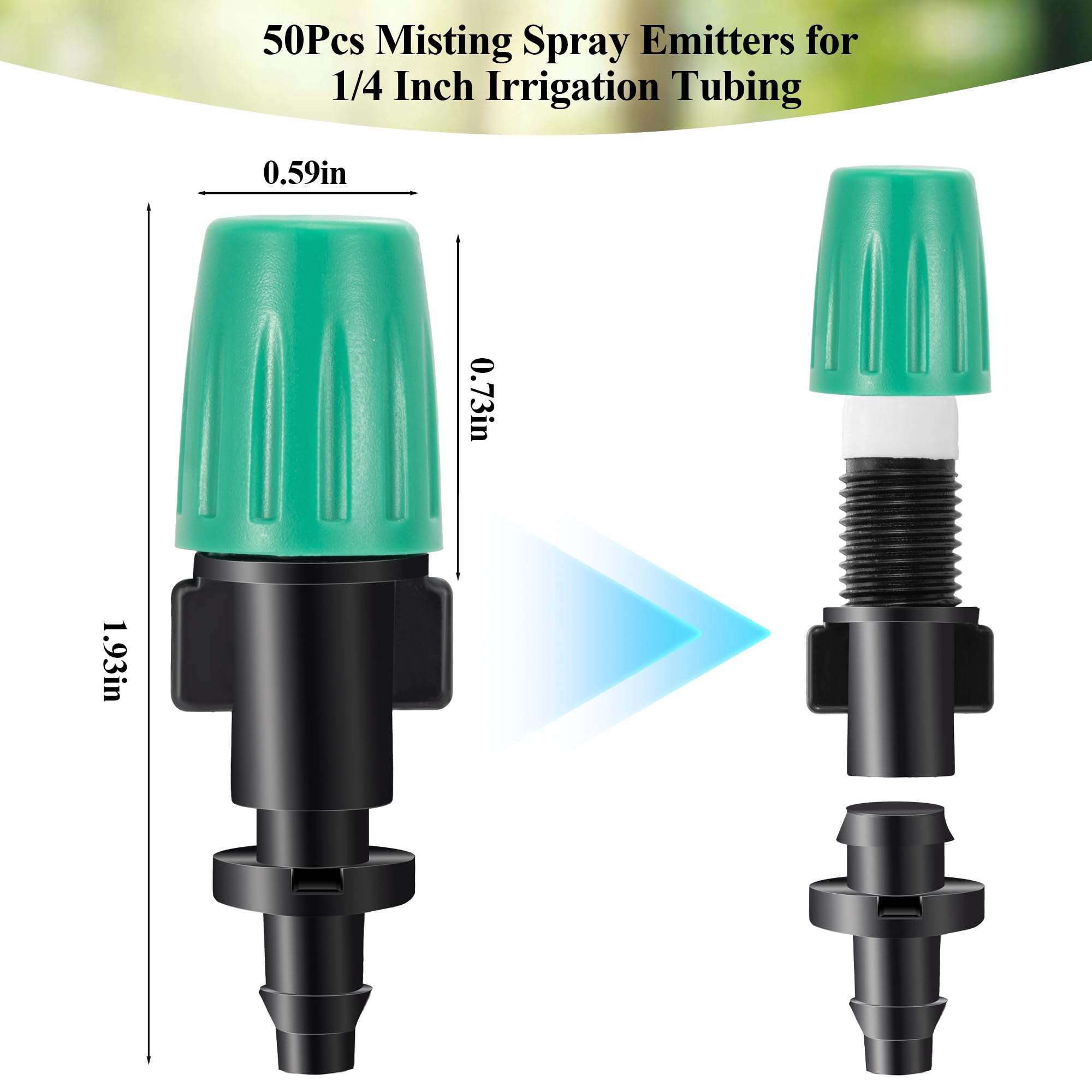 Fulaiergd adjustable-misting-heads with 360-degree rotation for flexible watering.