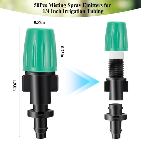 Fulaiergd adjustable-misting-heads with 360-degree rotation for flexible watering.