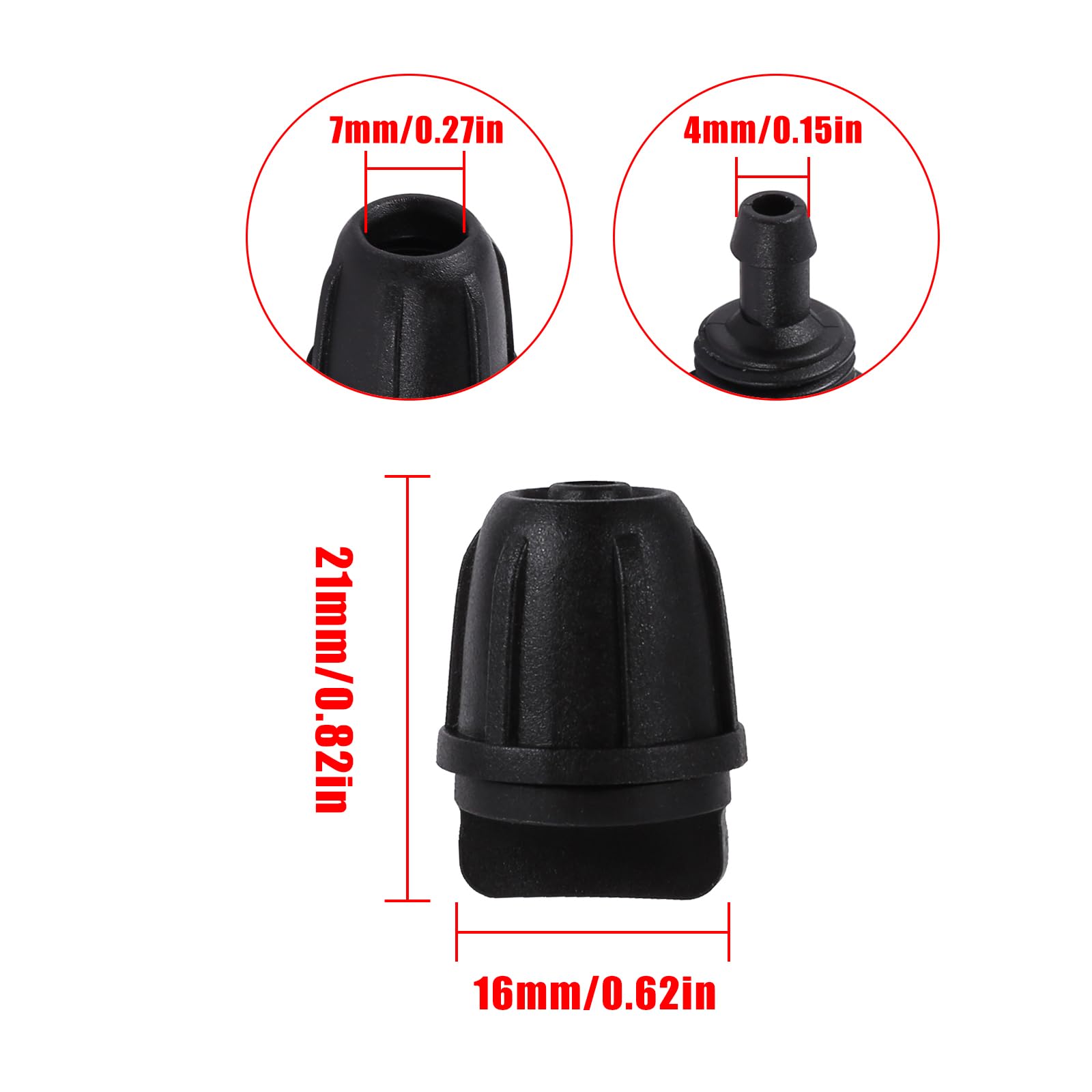 FULAIERGD black end cap with barbed design reduces leaks