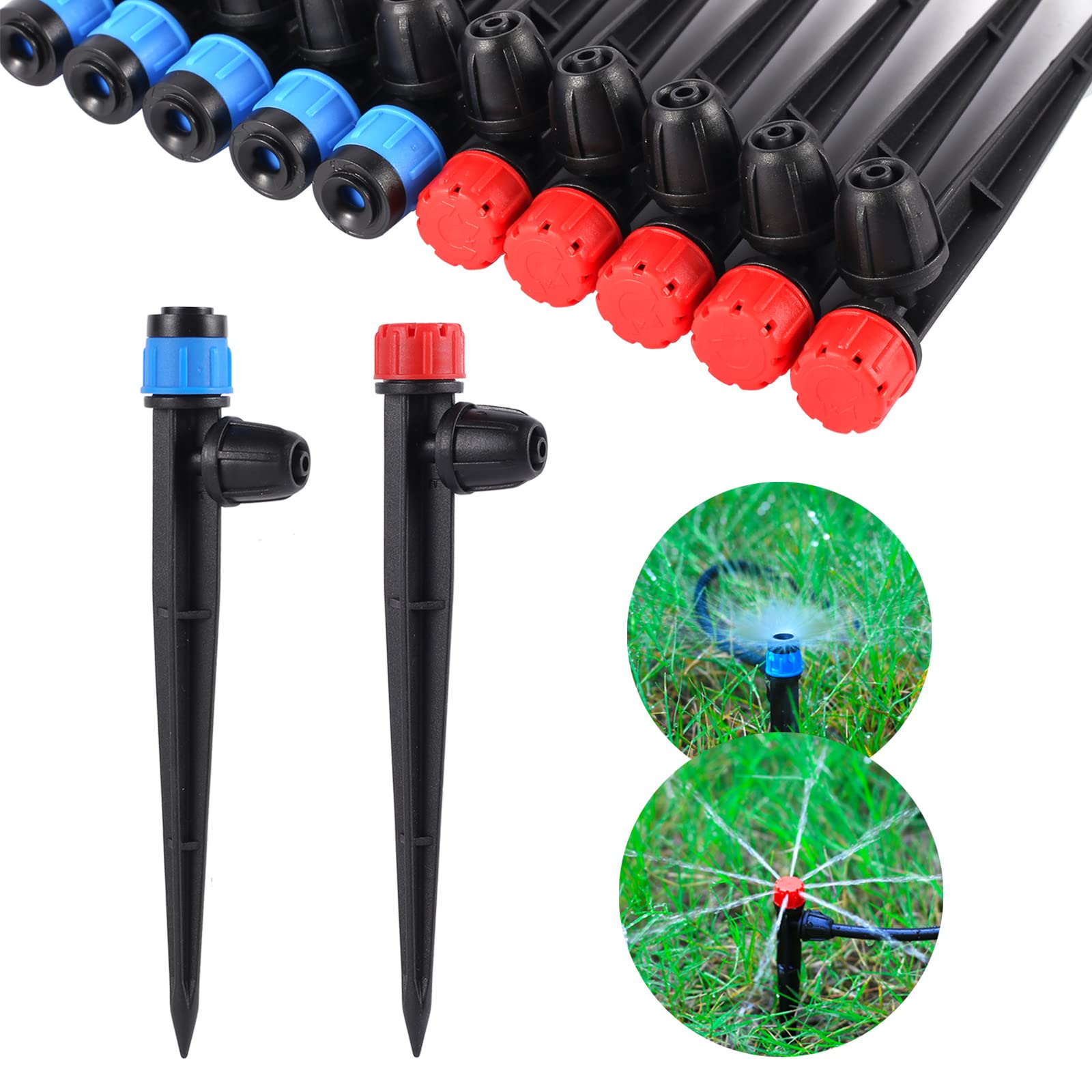 Fulaiergd drip emitter set provides 360-degree coverage for efficient garden irrigation.