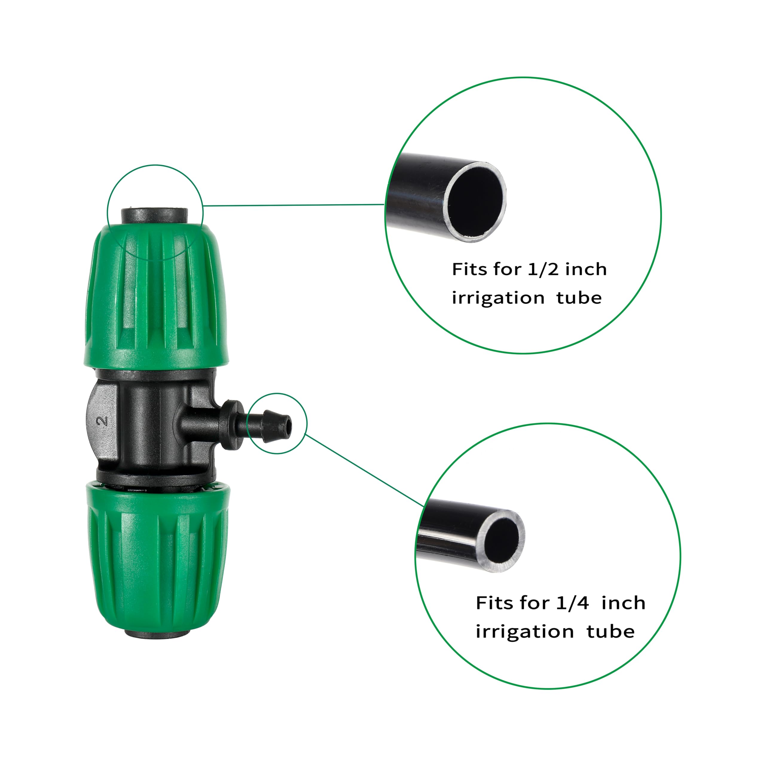 FULAIERGD 1/2 to 1/4 inch tee enables easy distribution across drip lines.
