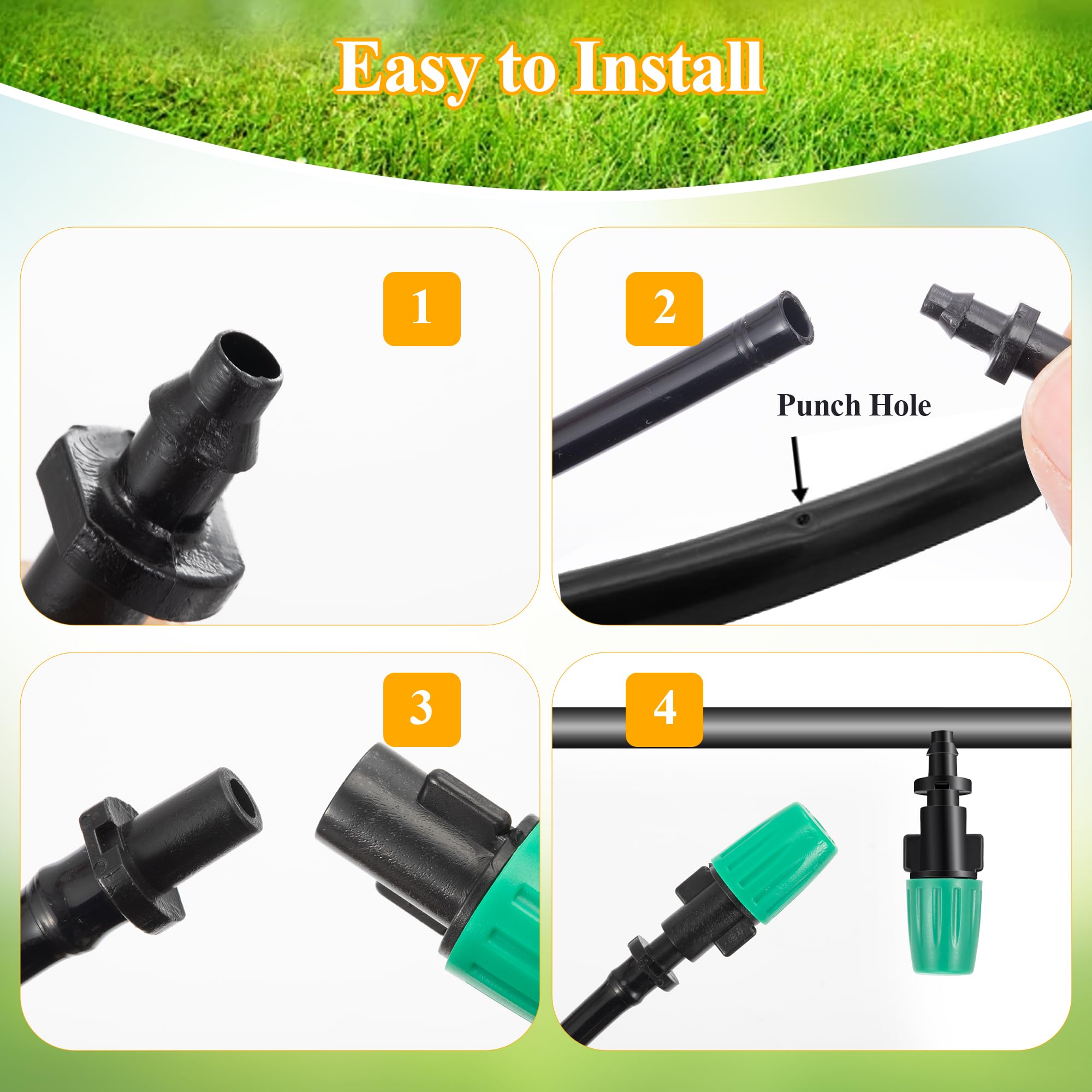 Fulaiergd multi-function drip heads allow customized watering per plant.