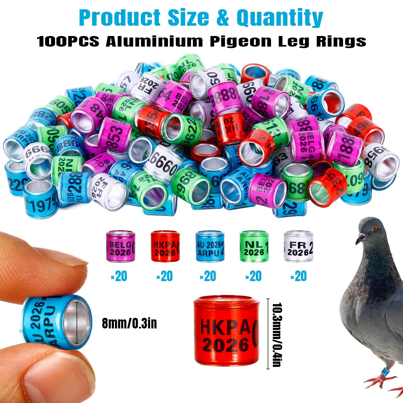 FULAIERGD pigeon leg ring green helps distinguish birds during breeding.