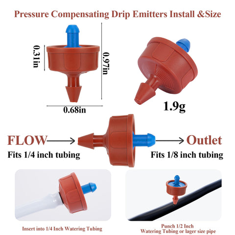 FULAIERGD pressure-compensation dripper ensures stable flow along long irrigation runs.