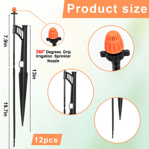 FULAIERGD sprinkler stake provides targeted irrigation for small beds.