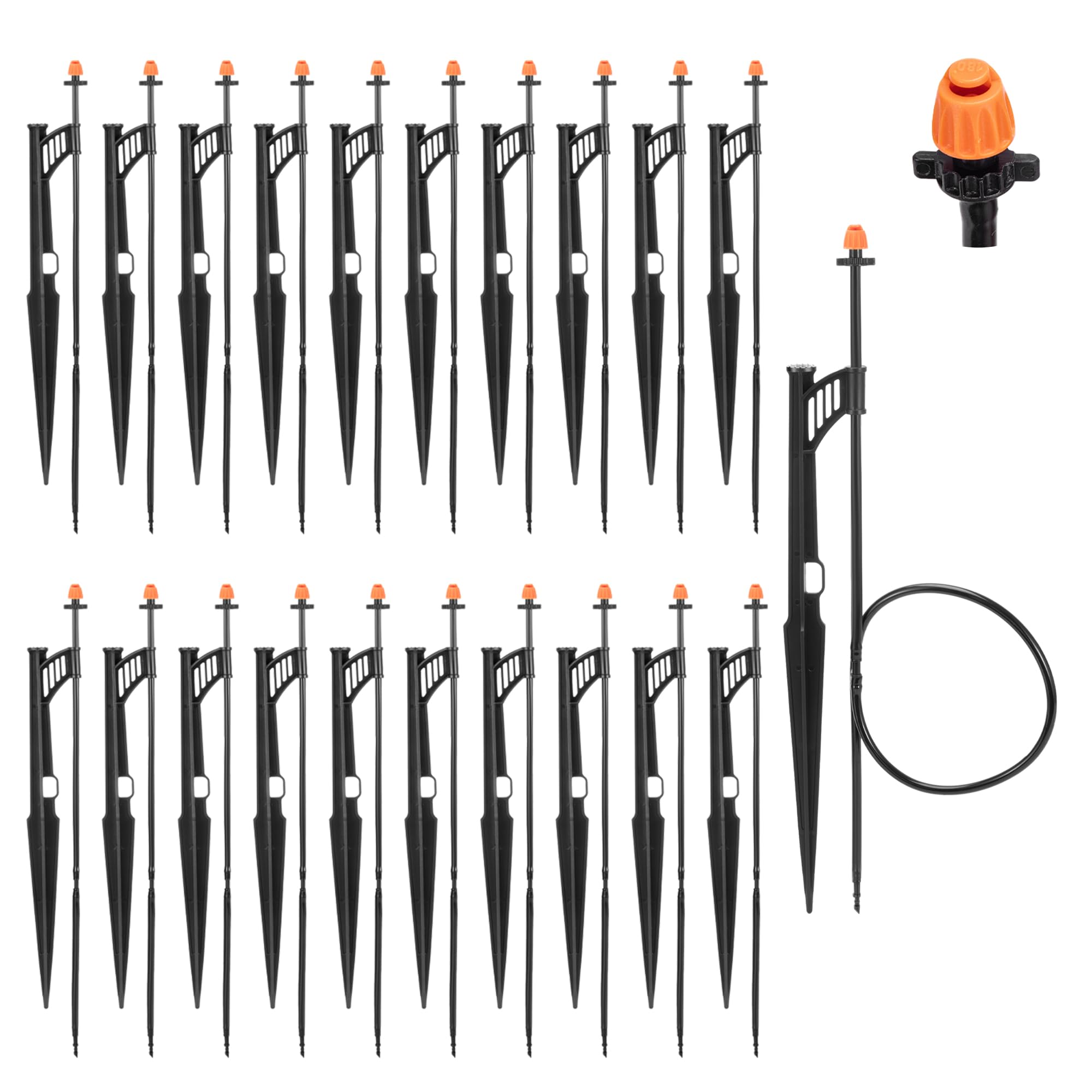 FULAIERGD 180-degree sprinkler heads on stakes for even garden coverage