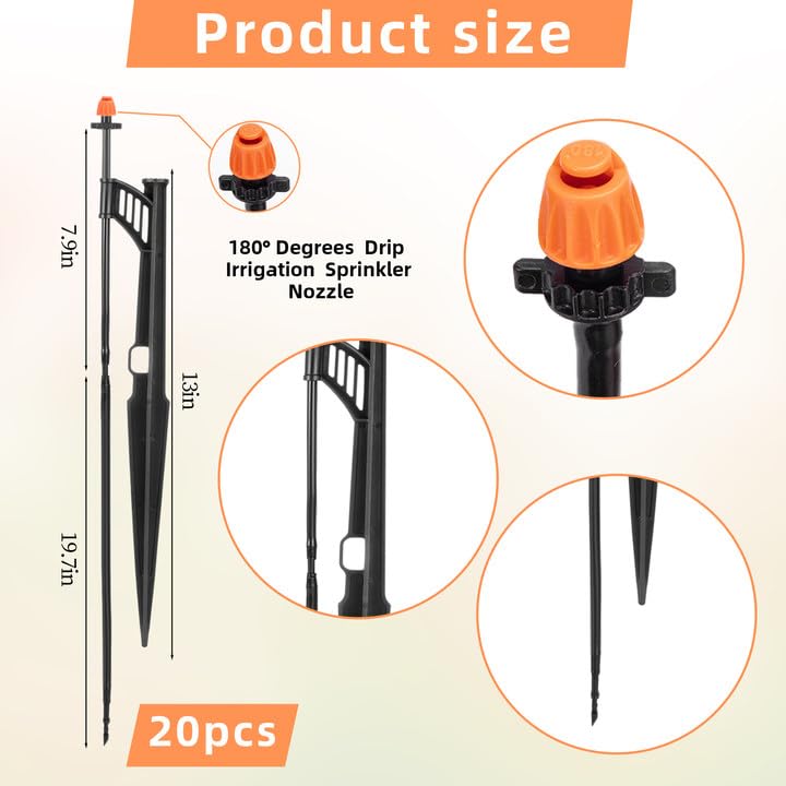 FULAIERGD stake and tubing assembly for quick setup and flexible watering