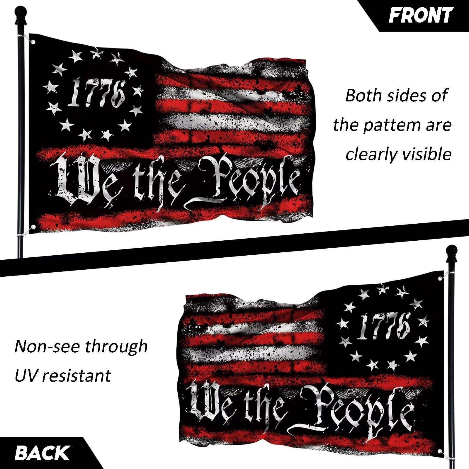 fulaismgs betsy-ross-1776-flag duplex-printed for indoor or outdoor display