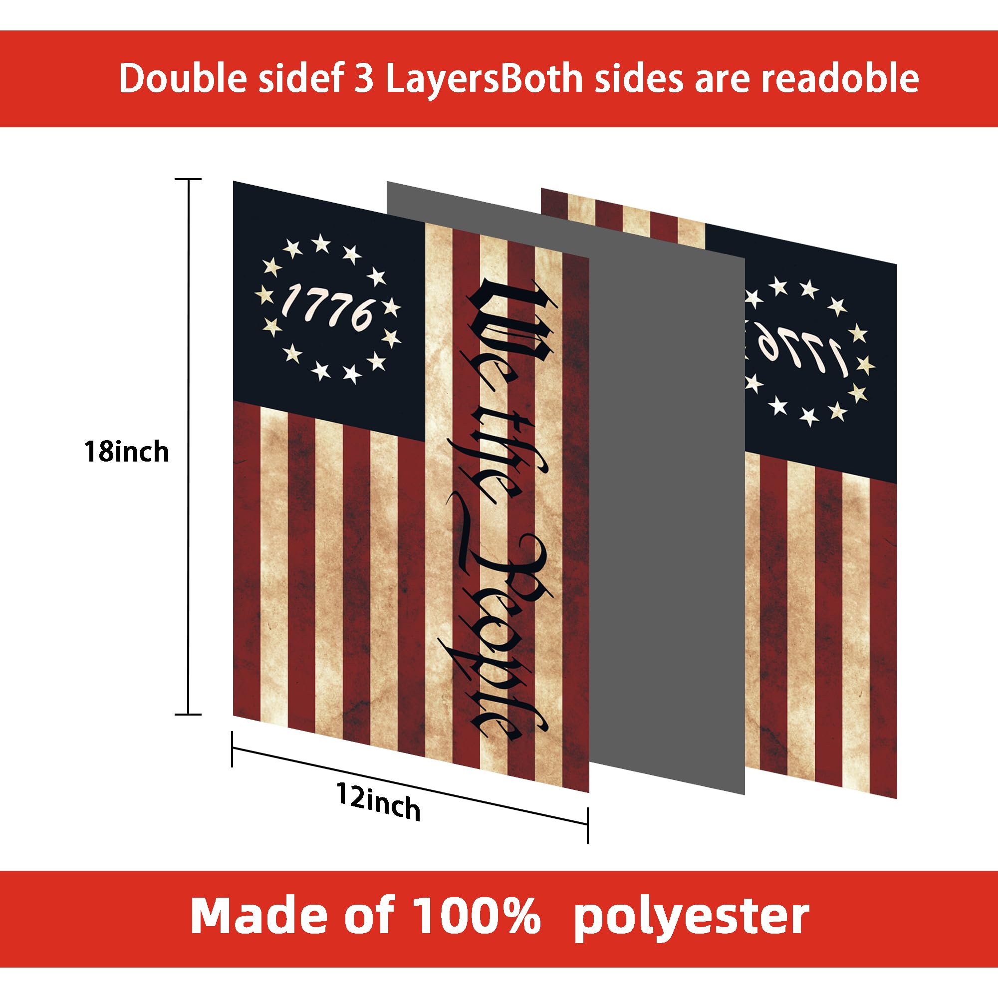 FULAISMGS Tea-stained vintage flag adds historical charm to porch or lawn.