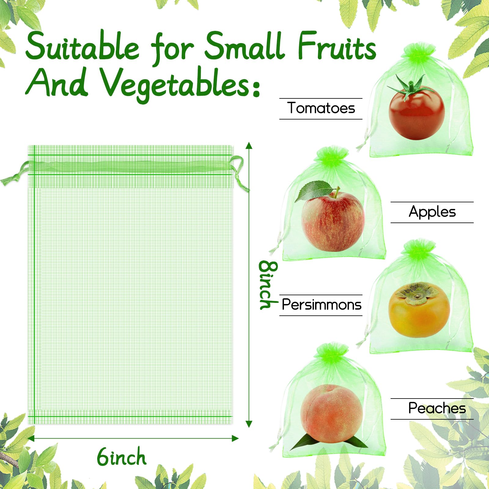 fulasiteu drawstring fruit bags show double closure for secure coverage