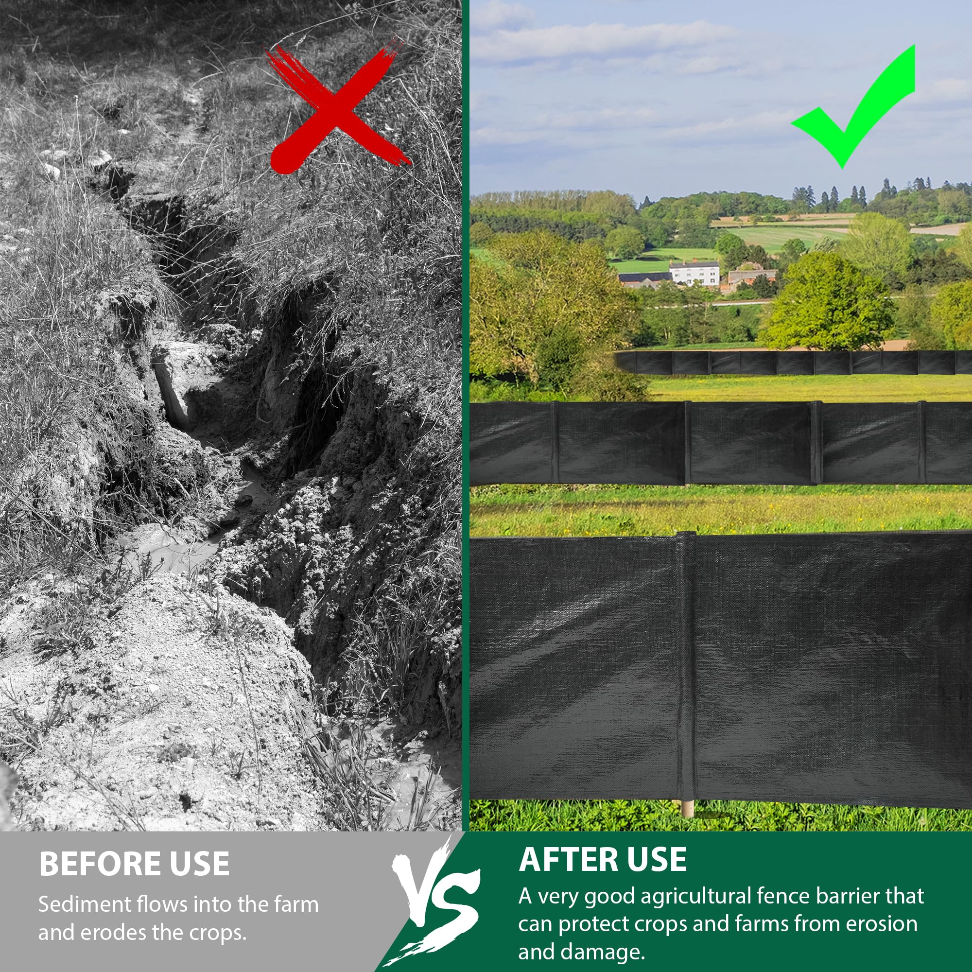 FULEIYA heavy-duty silt fence provides long-lasting sediment control on sites.