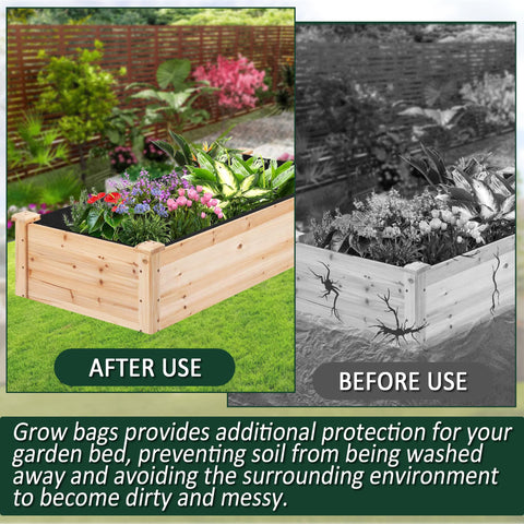 FULEIYA raised bed liner demonstrates breathable fabric for healthy root moisture.
