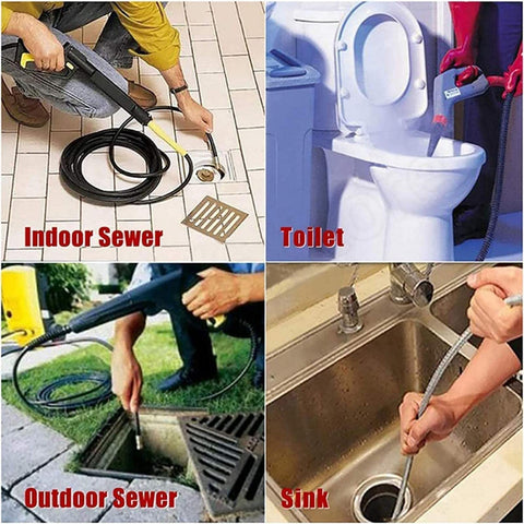 FULLIKES sewer nozzle compact design fits tight corners and small drains.