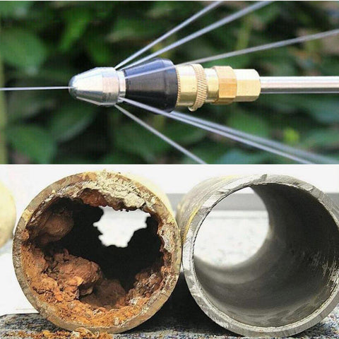 FULLIKES sewer nozzle quick-connect for fast, tool-free attachment.