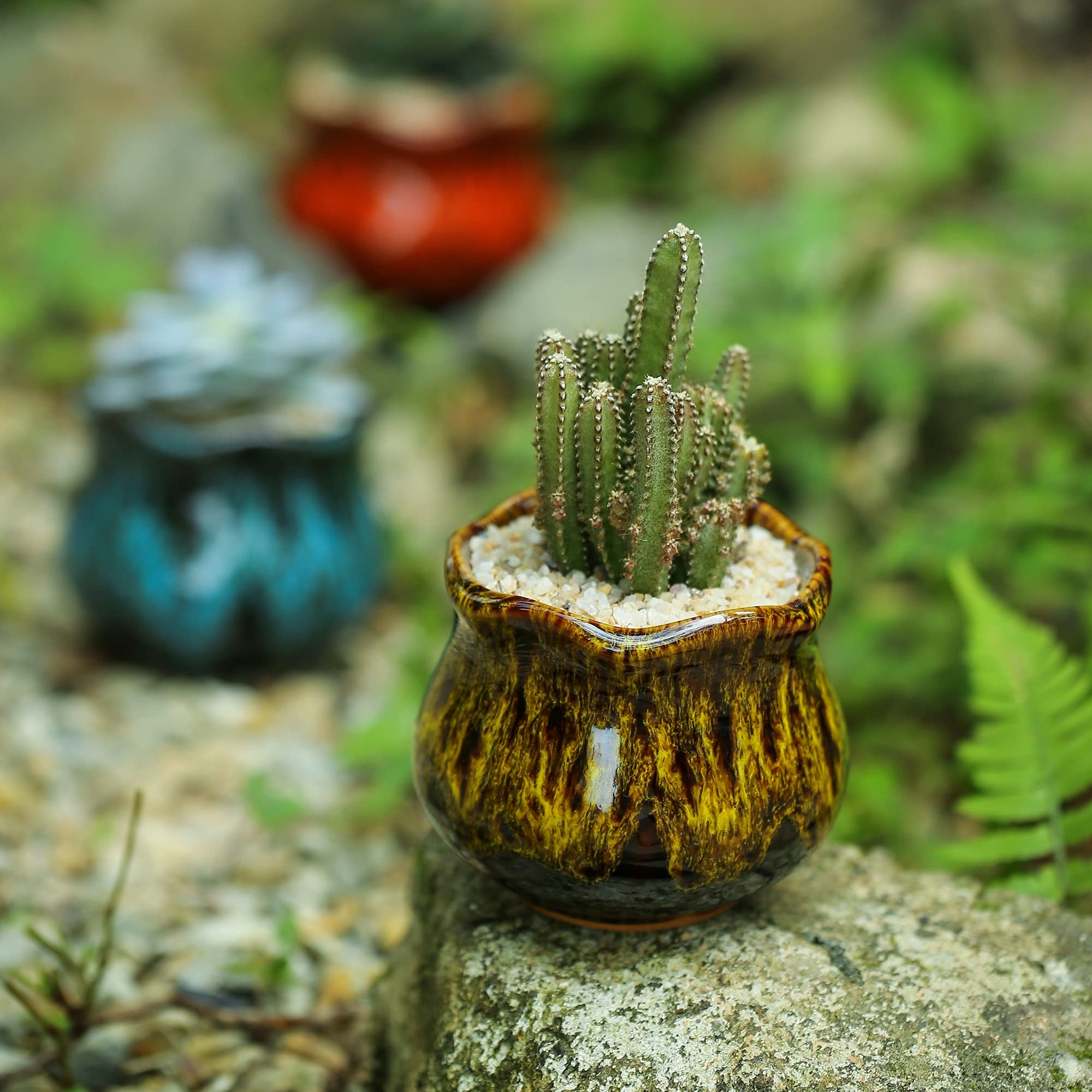 Fulloog crackle glaze planter adds handmade charm to decor