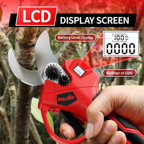 Fullyea adjustable cutting diameter settings of 25mm and 35mm for different branches.