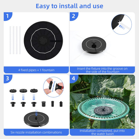Fulsren durable, waterproof solar fountain designed for year-round outdoor use.