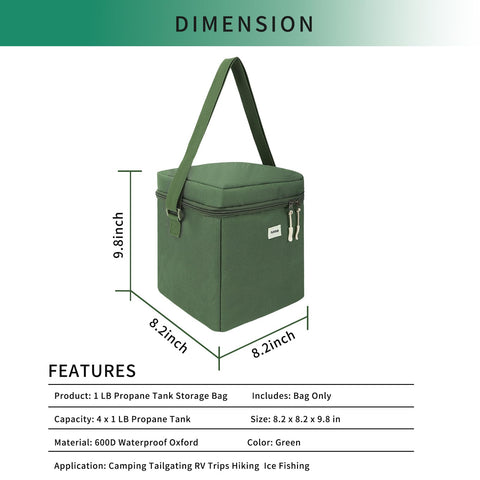 Fulvitaly bag neatly organizes four propane tanks inside