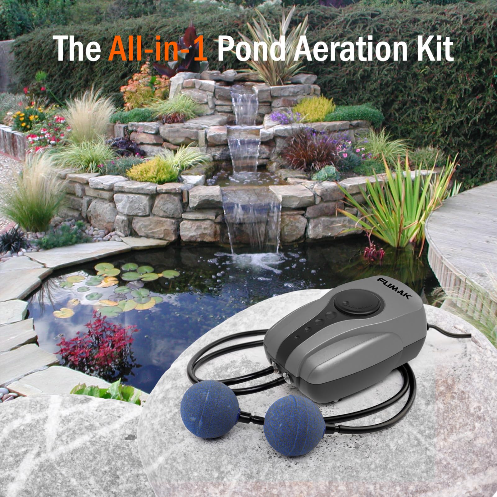 FUMAK All-in-One Pond Aerator check valves in use emphasize reliable flow control.