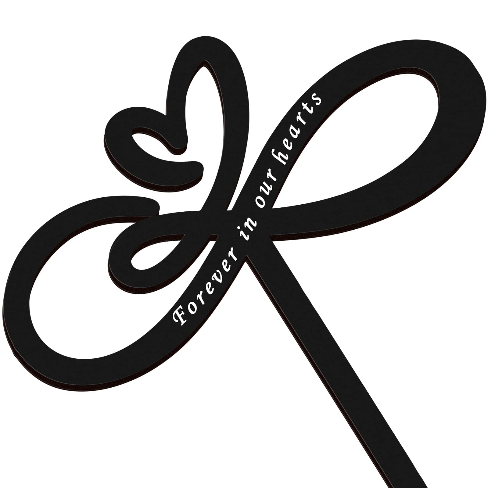 Fumete forever in our hearts stake displayed outdoors in a garden setting