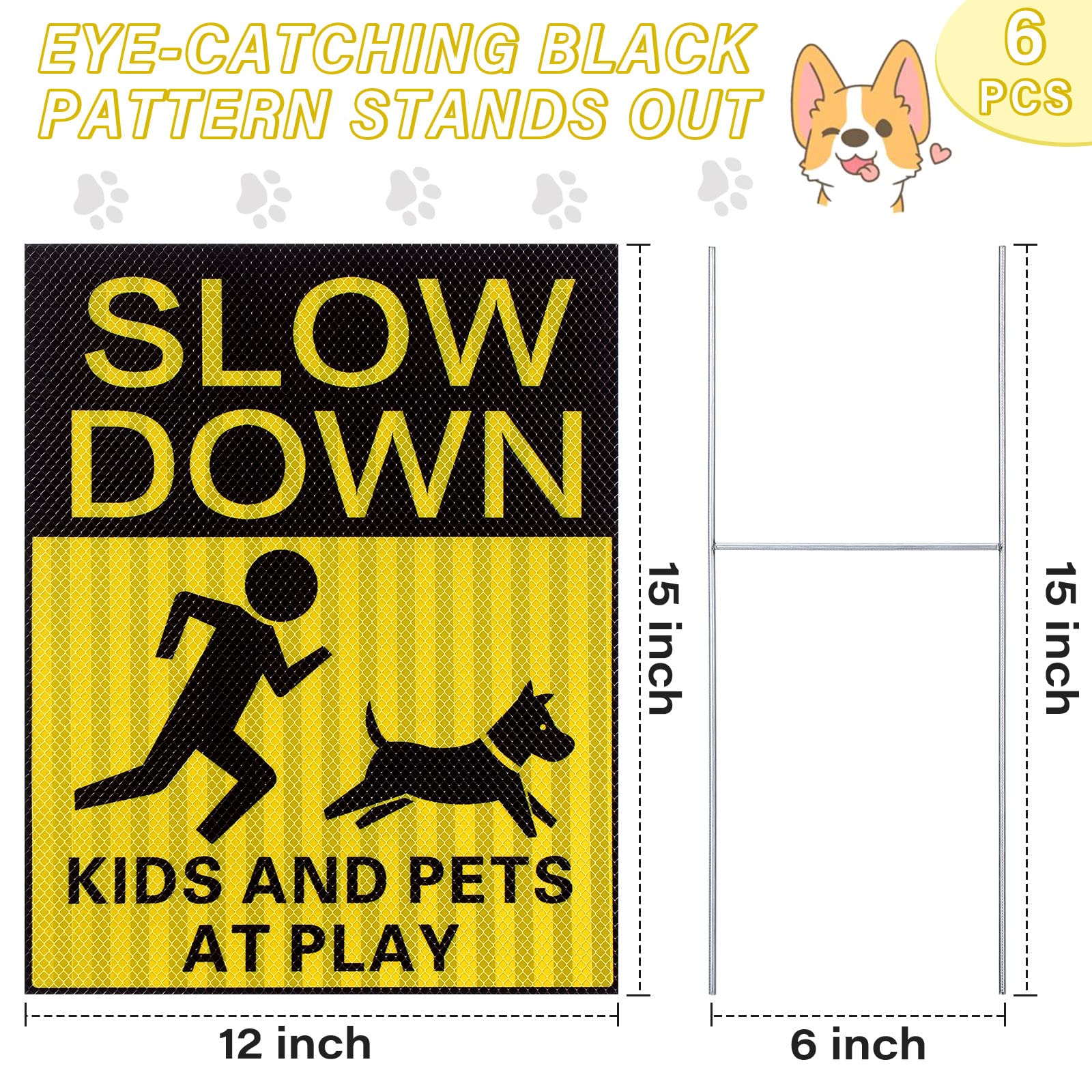 Fumete kids at play sign, double-sided, alerts drivers near yards and sidewalks.