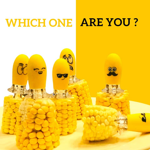 Fumiko corn holders double as creative skewers for versatile use