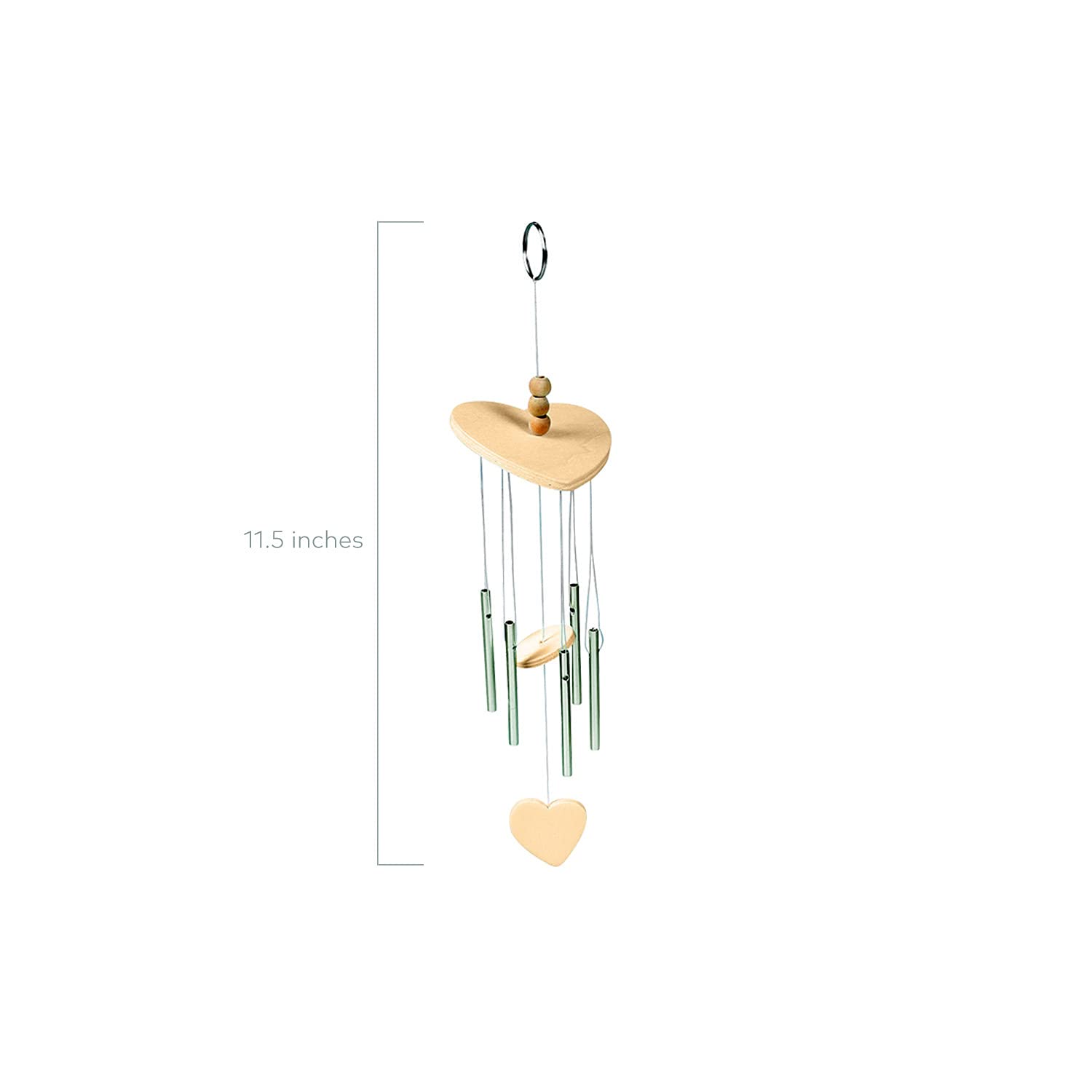 Fun Express wind chimes heart design painted by kids for outdoor charm