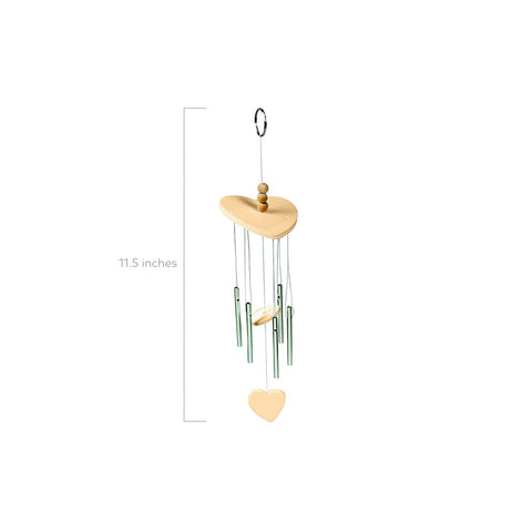 Fun Express wind chimes heart design painted by kids for outdoor charm