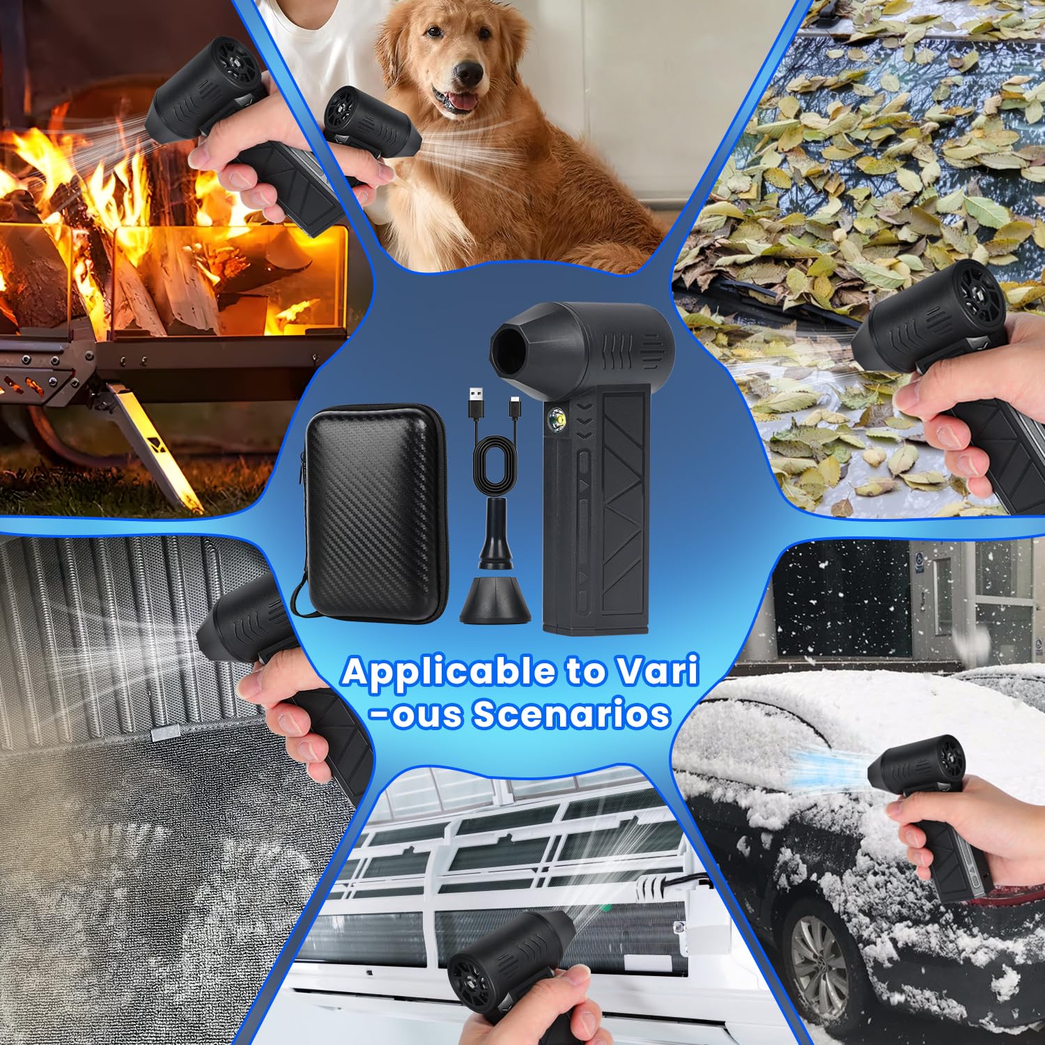 FunApricity Snow Whiz Blower stores neatly for garage organization