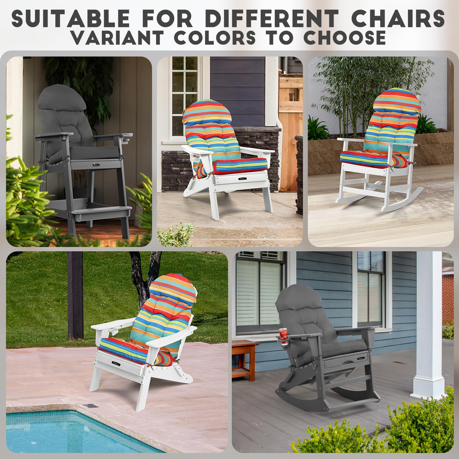 Funberry Adirondack chair cushions back straps keep cushion in place