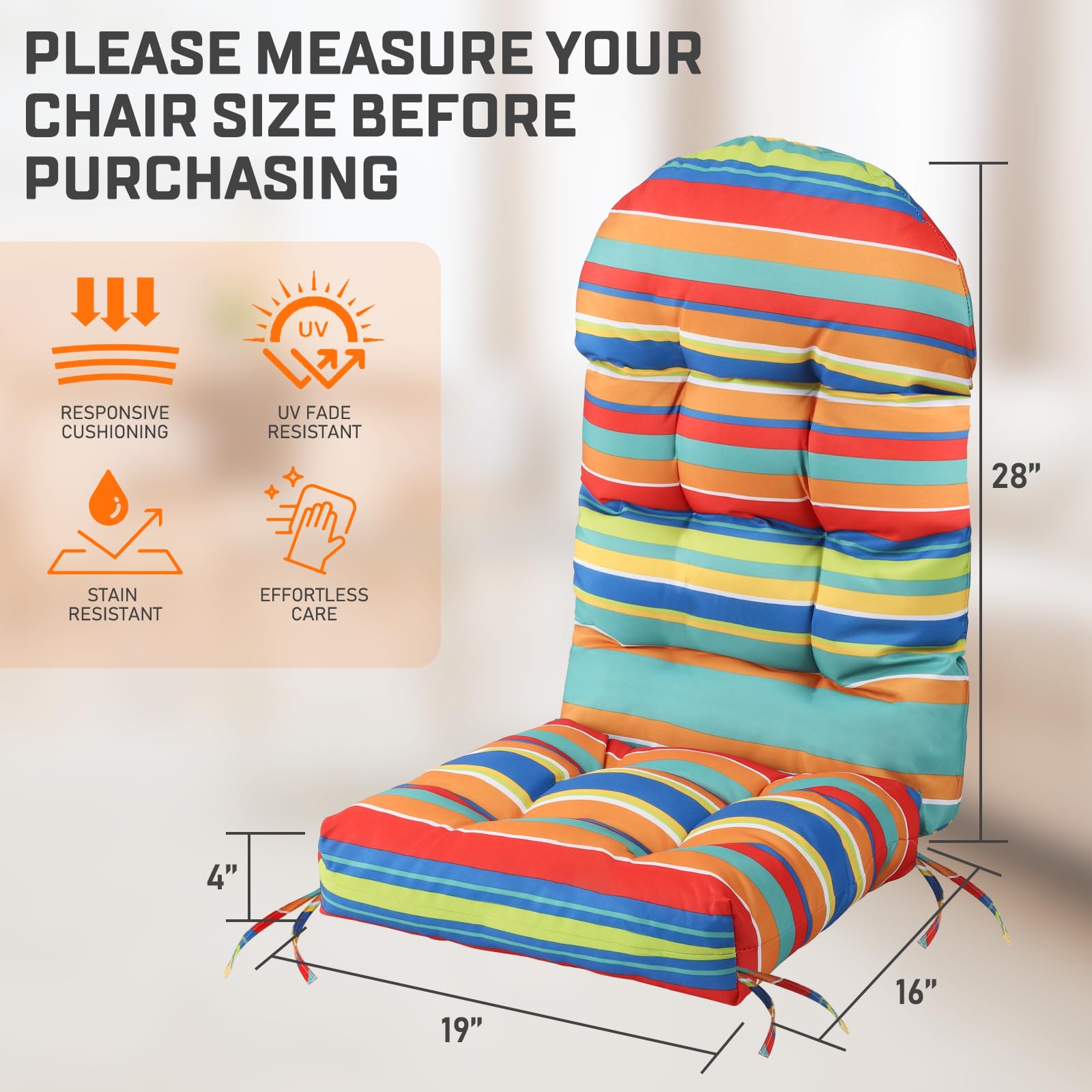 Funberry Adirondack chair cushions waterproof material withstands rain