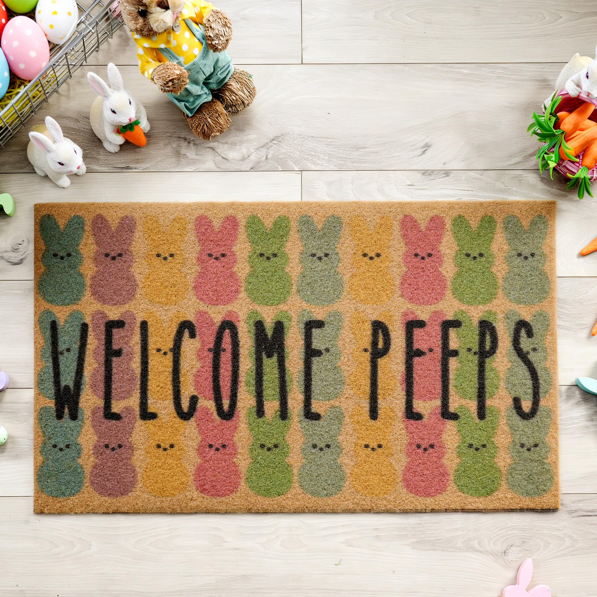 Door mat at entry with a 17x29 inch footprint fits standard doors