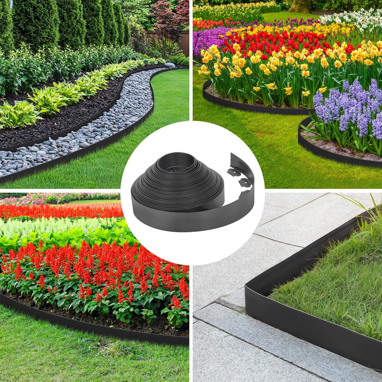 FunFanso black garden border enhances definition and curb appeal.