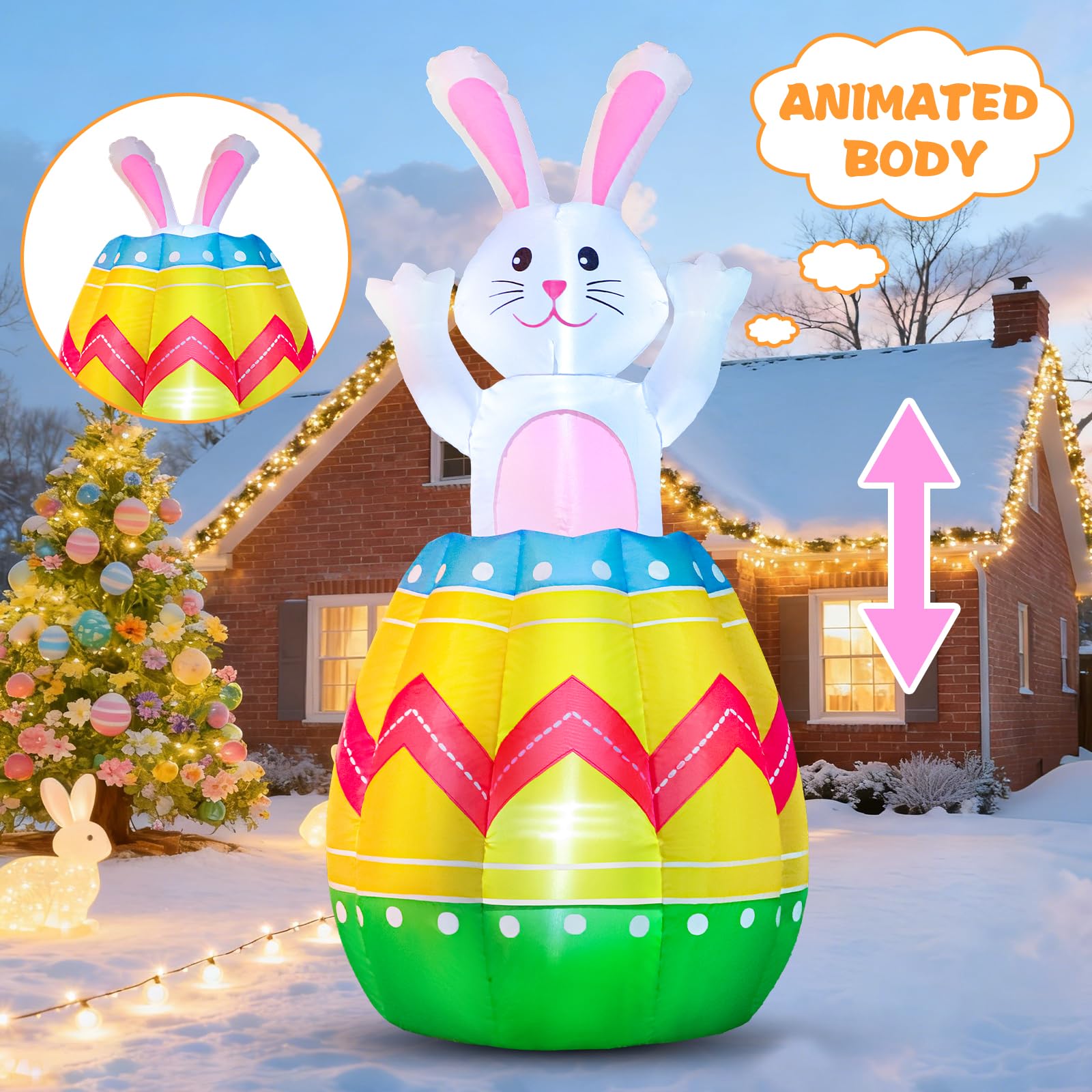 FunFanso bunny with built-in LED lights brightens outdoor evenings.