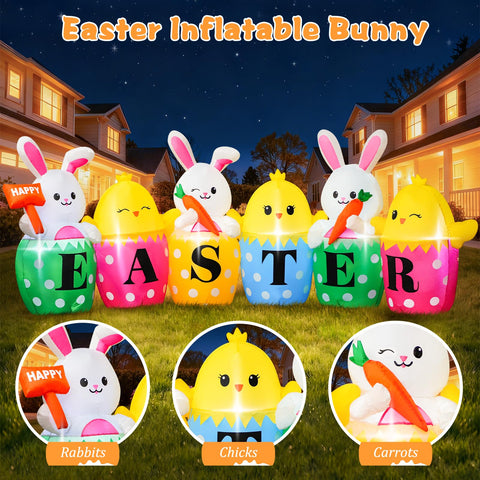 FunFanso carrot-adorned inflatable complements festive Easter displays.