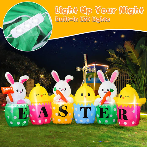 FunFanso Easter eggs inflatable adds colorful focal point to lawn decor.