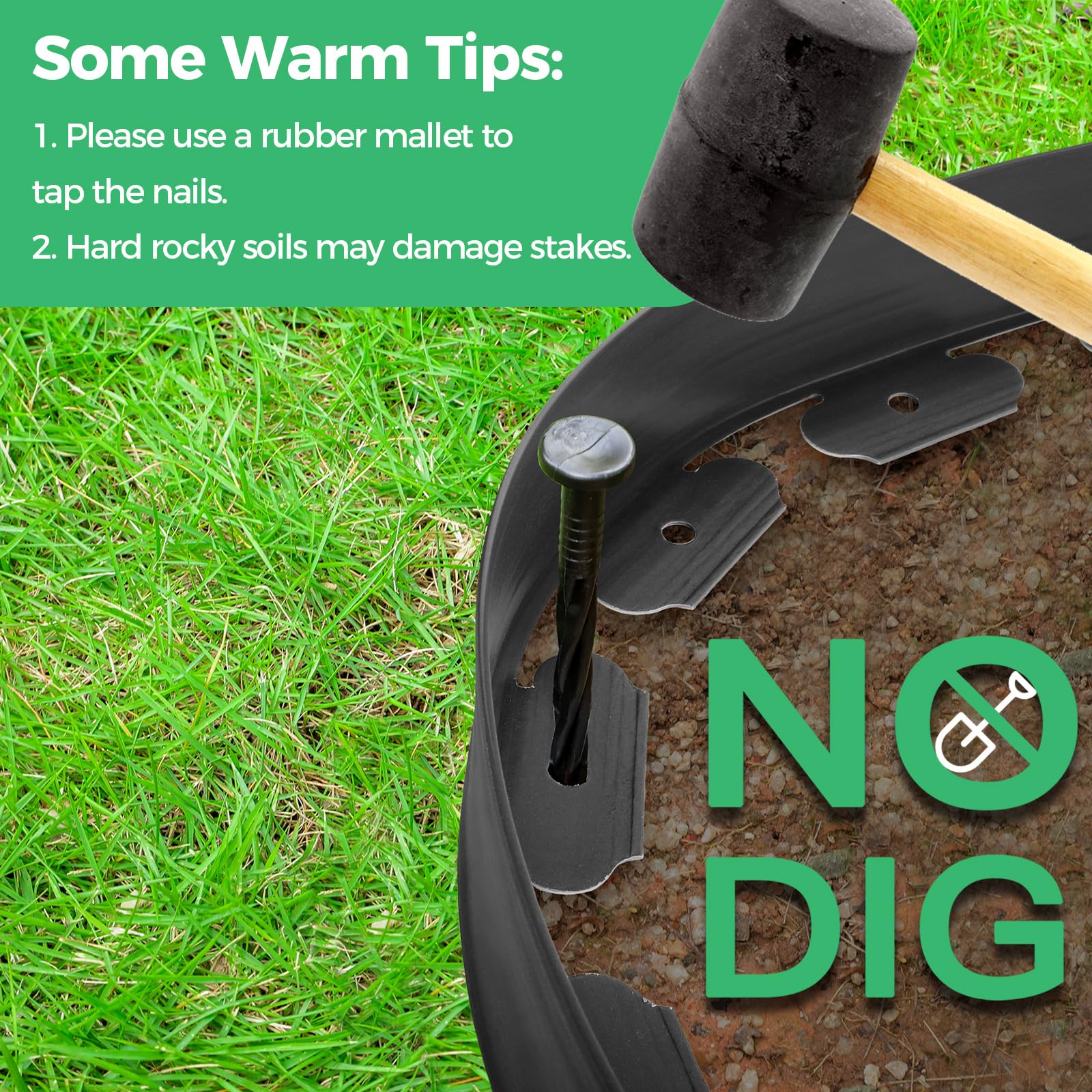 FunFanso flexible plastic edging border designed for curves and clean lawn edges.