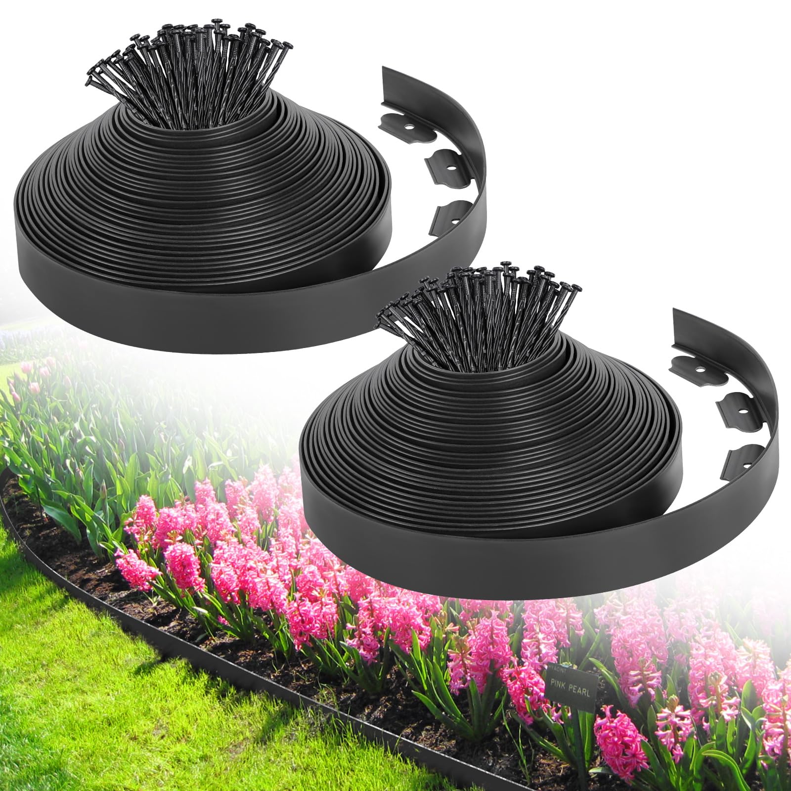 FunFanso landscape border 2in-80ft shows clean lawn edges and easy installation